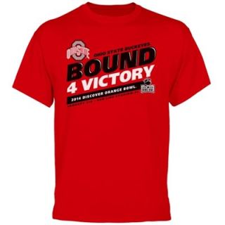 Ohio State Buckeyes 2014 Orange Bowl Bound 4 Victory T Shirt   Scarlet   FansEdge