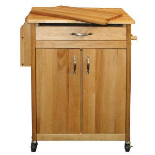 Catskill Craftsmen 25.25 in L x 17 in W x 34.5 in H Natural Kitchen Island with Casters