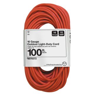 Basic Connections 100 ft 10 Amp 16 Gauge Orange Outdoor Extension Cord