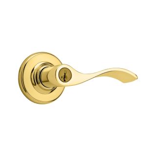 Kwikset Balboa SmartKey Polished Brass Residential Keyed Entry Door Lever