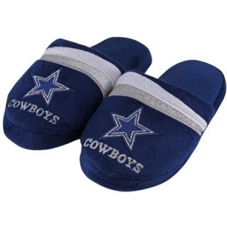 Dallas Cowboys Ladies Glitter Stripe Slide Slippers   Navy Blue
