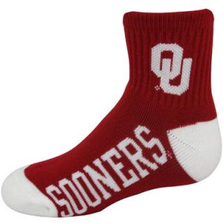 Oklahoma Sooners Youth Team Color Ankle Socks   Crimson/Cream