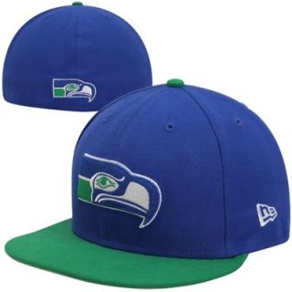 New Era Seattle Seahawks Historic Basic 59FIFTY Fitted Hat   Royal Blue/Green