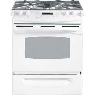 GE Profile 30 in 4.1 cu ft Self Cleaning Slide In Convection Gas Range (White)