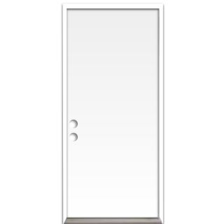 ReliaBilt Fire Resistant Flush Prehung Inswing Steel Entry Door Prehung (Common 80 in x 36 in; Actual 81 in x 37 in)