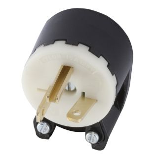 Hubbell 20 Amp 250 Volt Black and White 3 Wire Plug