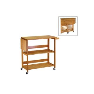 Winsome Wood 37.8 in L x 17.2 in W x 34.6 in H Light Oak Kitchen Island with Casters