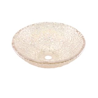 JSG Oceana Pebble Crystal Reflections Glass Above Counter Round Bathroom Sink