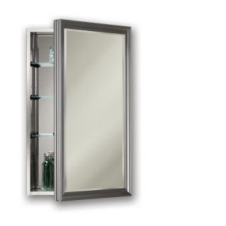 Broan Studio V 15 in x 25 in Frameless Metal Surface Mount and Recessed Medicine Cabinet