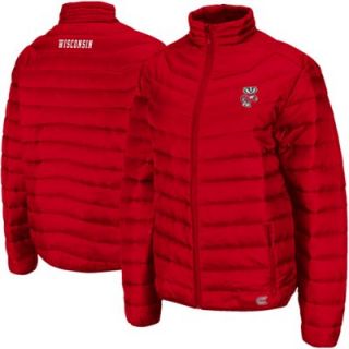 Wisconsin Badgers Ladies Glacier Full Zip Puffer Jacket   Cardinal