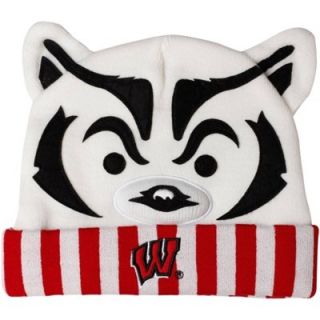 Wisconsin Badgers Mascot Knit Hat   White