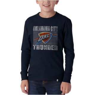 47 Brand Oklahoma City Thunder Youth Flanker Long Sleeve T Shirt   Navy Blue   FansEdge