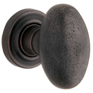 BALDWIN 5025 Distressed Oil Rubbed Bronze Egg Push Button Lock Residential Privacy Door Knob