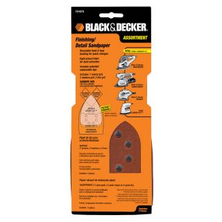 BLACK & DECKER 5 Pack Multi Grade 4 in W x 10 1/2 in L Sandpaper