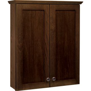 Style Selections Liberton 29 in H x 25 in W x 7 3/4 in D Cocoa Wall Cabinet