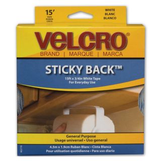 VELCRO Sticky Back 15 ft x 3/4 in Fastener White