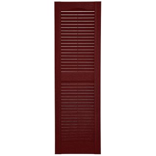 Custom Shutters llc. 2 Pack Burgundy Louvered Vinyl Exterior Shutters (Common 57 in x 14 in; Actual 57 in x 14.5 in)