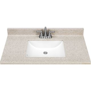 Style Selections Dune Solid Surface Integral Single Sink Bathroom Vanity Top (Common 37 in x 22 in; Actual 37 in x 22 in)