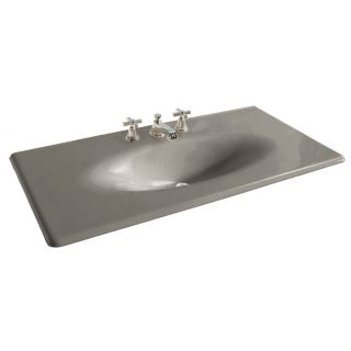 KOHLER Iron/Impressions 43.625 in W x 22.25 in D Cashmere Cast Iron Integral Single Sink Bathroom Vanity Top