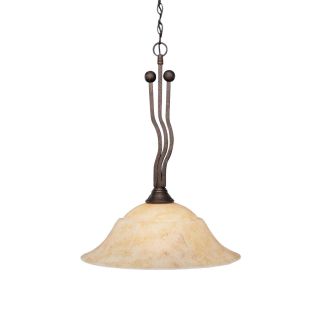 Brooster 20 in W Bronze Pendant Light with Tinted Shade