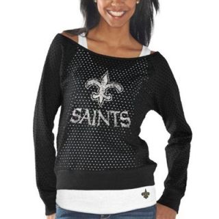 G III 4Her New Orleans Saints Ladies Holy Sweatshirt & Tank Set   Black