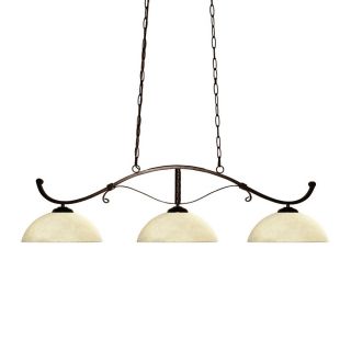 Z Lite Howler 14 in W 3 Light Bronze Kitchen Island Light with Tinted Shade