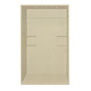 Style Selections 95.75 in H x 60 in W x 30 in L Almond Sky Solid Surface Wall 5 Piece Alcove Shower Kit