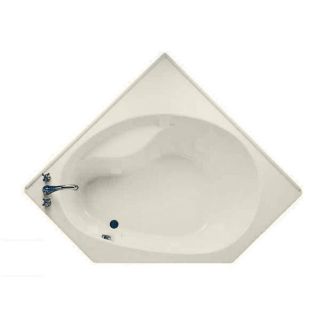 American Standard Scala 60 in L x 60 in W x 19.75 in H Linen Acrylic Corner Drop In Bathtub with Left Hand Drain