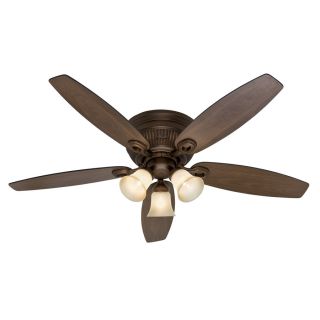Hunter Wellesley Low Profile 52 in Northern Sienna Flush Mount Ceiling Fan with Light Kit