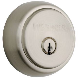 Brinks Home Security Push Pull Rotate Satin Nickel Residential Single Cylinder Deadbolt