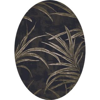 Milliken Rain Forest 7 ft 8 in x 10 ft 9 in Oval Black Floral Area Rug