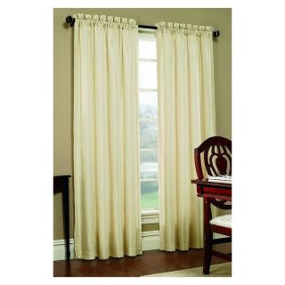 allen + roth Columbia 63 in L Solid Ivory Rod Pocket Curtain Panel