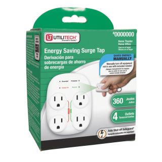 Utilitech 4 Outlet General Use Surge Protector (Auto Off Safety)