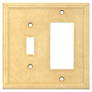 Somerset Collection 2 Gang Sahara Combination Cast Stone Wall Plate