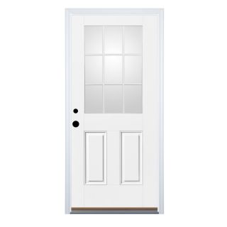 Benchmark by Therma Tru Half Lite Clear Inswing Fiberglass Entry Door (Common 80 in x 34 in; Actual 81.5 in x 35.5 in)