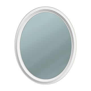 Style Selections 24.5 in x 30.5 in White Oval Framed Wall Mirror