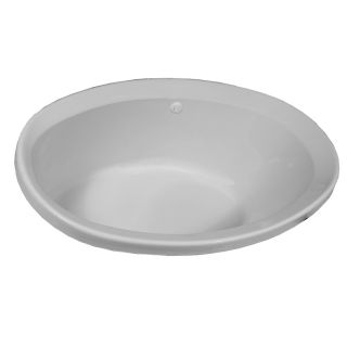Laurel Mountain 56 in L x 38 in W x 22.5 in H White Acrylic Oval Drop In Bathtub with Reversible Drain