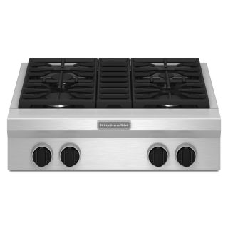 KitchenAid 30 in 4 Burner Gas Cooktop (Stainless)