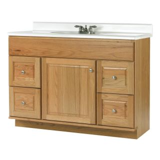 allen + roth Castlebrook 48 in x 21 in Honey Traditional Bathroom Vanity