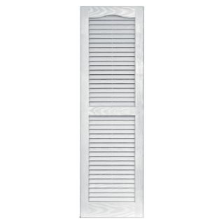 Vantage 2 Pack White Louvered Vinyl Exterior Shutters (Common 47 in x 14 in; Actual 46.68 in x 13.875 in)