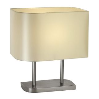 Trend Lighting 17 in Brushed Nickel Indoor Table Lamp with Fabric Shade