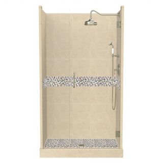 American Bath Factory Java 86 in H x 42 in W x 42 in L Medium with Accent Fiberglass and Plastic Wall Alcove Shower Kit