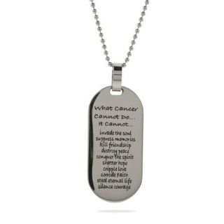 What Cancer Cannot Do Tag Pendant Length 18 inches (Lengths 18 inches 20 inches 24 inches Available) Necklaces Jewelry
