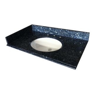 allen + roth 43 in W x 22 in D Blue Pearl Granite Undermount Single Sink Bathroom Vanity Top