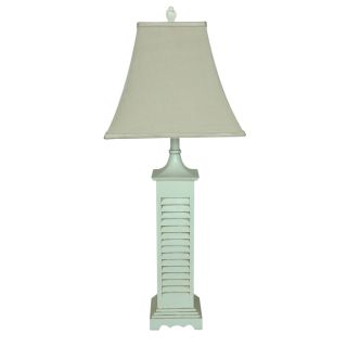 Absolute Decor 34 in 3 Way Switch Grey Washed White Indoor Table Lamp with Fabric Shade