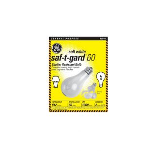 GE 60 Watt A19 Medium Base Soft White Dimmable Incandescent Garage Door Light Bulb