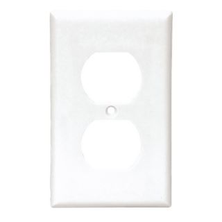 Cooper Wiring Devices 1 Gang White Standard Duplex Receptacle Plastic Wall Plate