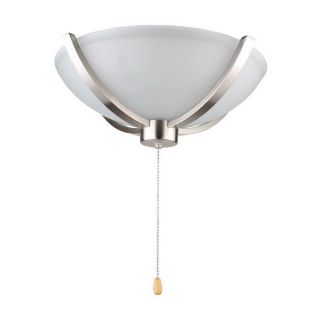 Whitfield Lighting 2 Light Satin Steel Ceiling Fan Light Kit with Acid Wash Glass