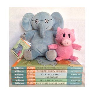 Elephant and Piggie Six Book Box Set 7 12 (Are You Ready to Play Outside?, Watch Me Throw the Ball, Elephants Cannot Dance, Pigs Make Me Sneeze, I Am Going, and Can I Play Too?) Mo Willems Books