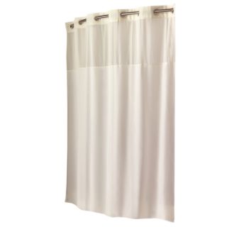Hookless Polyester Beige Solid Shower Curtain